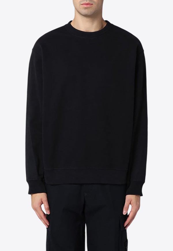 Stone Island Logo Embroidered Crewneck Sweater Black 811561620/P_STONE-V0029