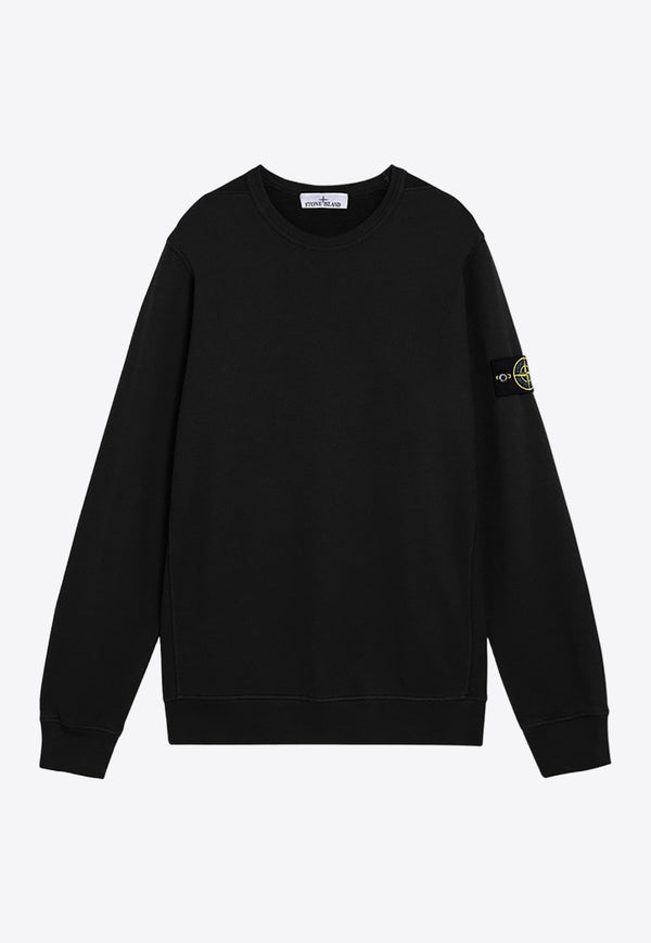 Stone Island Logo Patch Crewneck Sweatshirt Black 811562420/P_STONE-V0029