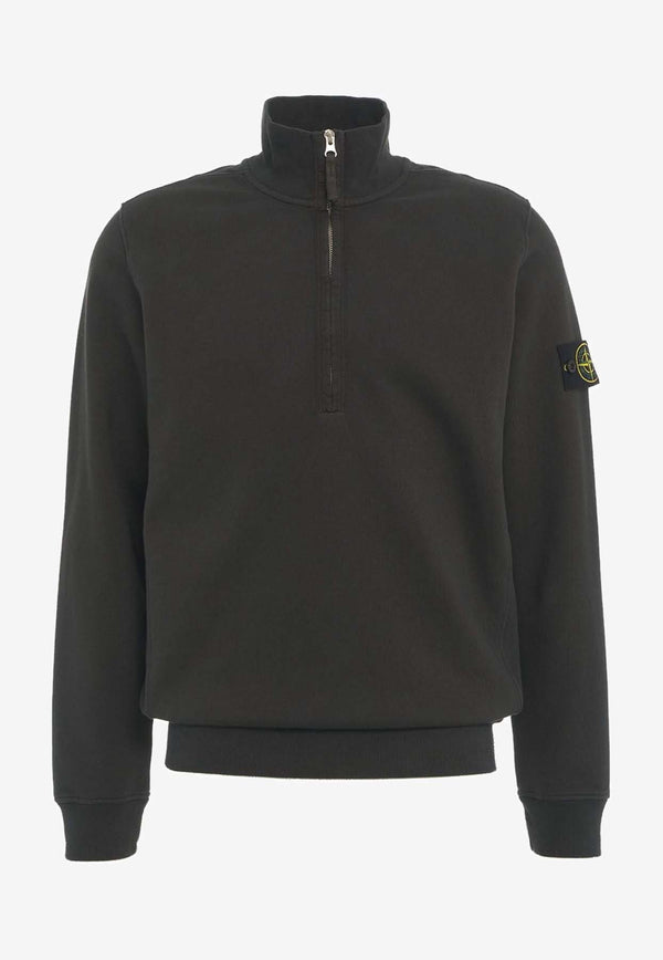 Stone Island Logo Half Zip Sweatshirt 8115634 20BLACK