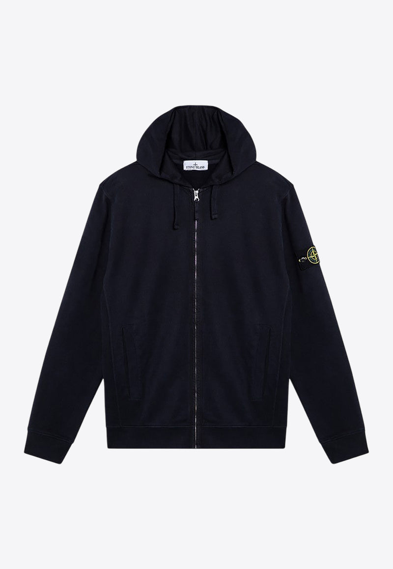 Stone Island Logo Patch Zip-Up Hooded Sweatshirt Navy 811563520/P_STONE-V0020