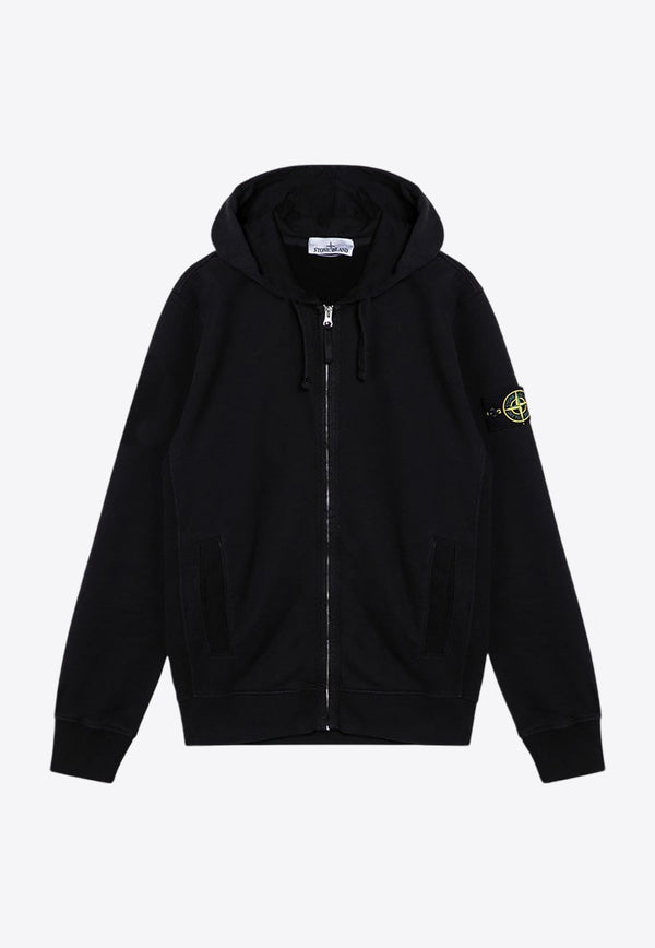 Stone Island Logo Patch Zip-Up Sweatshirt Black 811563520/P_STONE-V0029