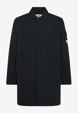 Stone Island Logo Patch Zip-Up Parka Jacket Black 8115706 26BLACK