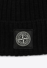 Stone Island Logo Patch Wool Beanie Black 8115N10B5/P_STONE-A0029