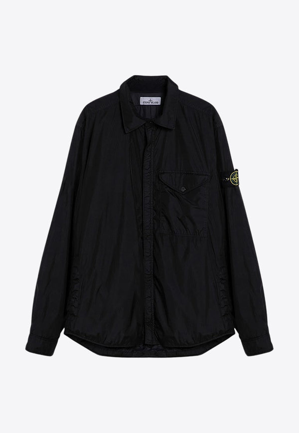 Stone Island Logo Patch Nylon Overshirt Black 8115Q0123/P_STONE-V0029