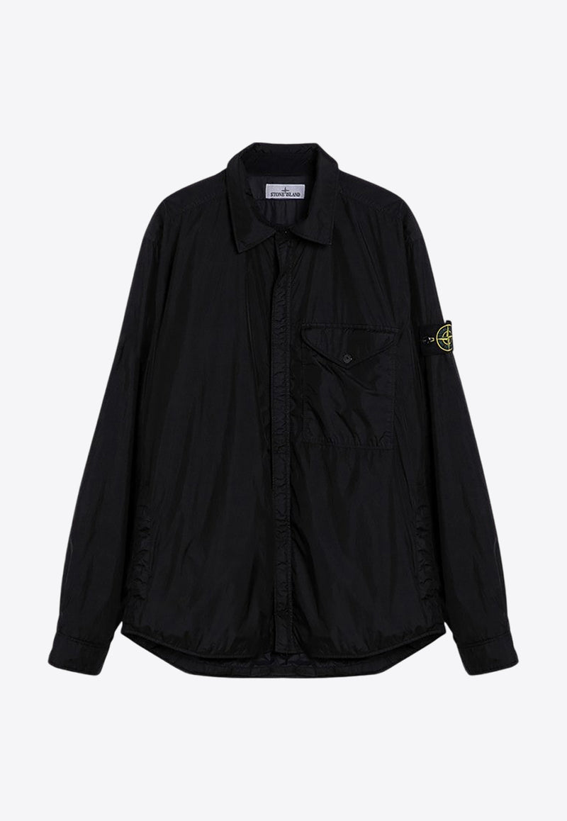 Stone Island Logo Patch Nylon Overshirt Black 8115Q0123/P_STONE-V0029