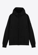 Stone Island Logo Patch Zip-Up Sweatshirt Black 8115Q0322/P_STONE-V0029