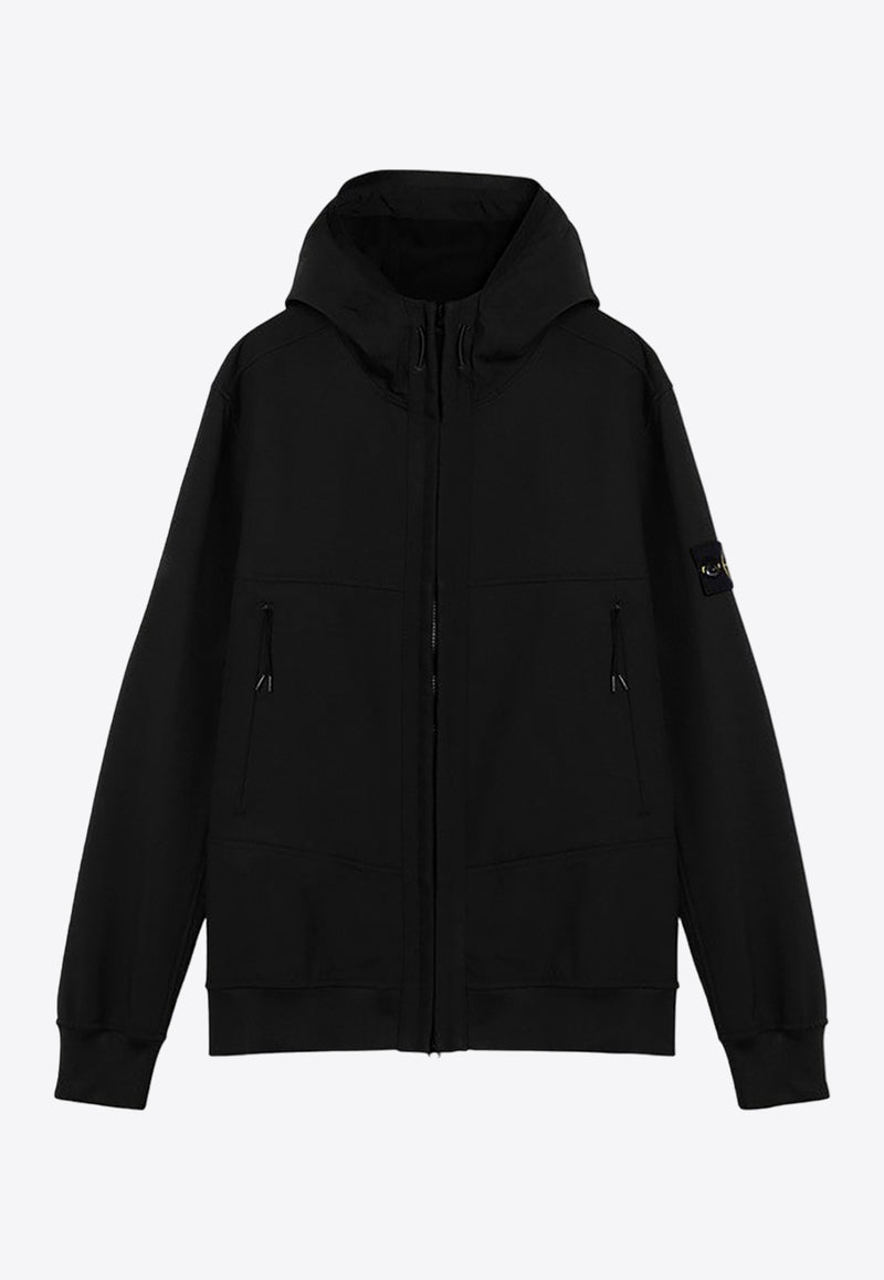 Stone Island Logo Patch Zip-Up Sweatshirt Black 8115Q0322/P_STONE-V0029