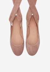 The Attico Cloe Wraparound Leather Ballet Flats Blush 250WSH00793_326