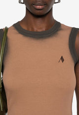 The Attico Reese Logo Embroidered Tank Top Brown 250WCN00003_878