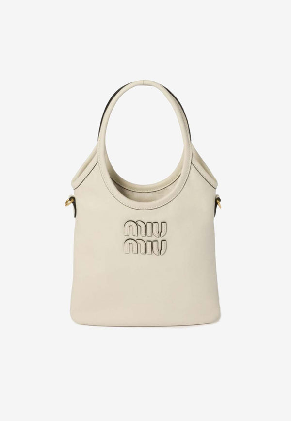 Miu Miu IVY Leather Top Handle Bag Chalk 5BA281VOLN2CRW_F0K74