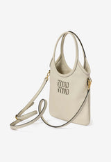 Miu Miu IVY Leather Top Handle Bag Chalk 5BA281VOLN2CRW_F0K74