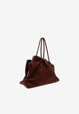 The Attico Medium La Passeggiata Suede Tote Bag Brown 250WAH00054_850