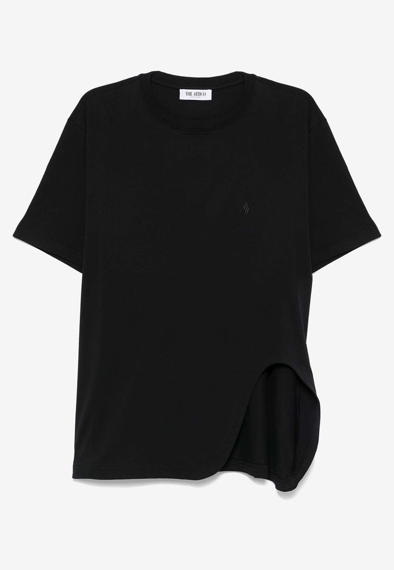 The Attico Asymmetrical Crewneck T-shirt Black 250WCT00350_100