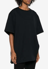 The Attico Asymmetrical Crewneck T-shirt Black 250WCT00350_100