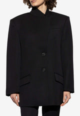 The Attico Wool V-neck Blazer Black 250WCG00080_100