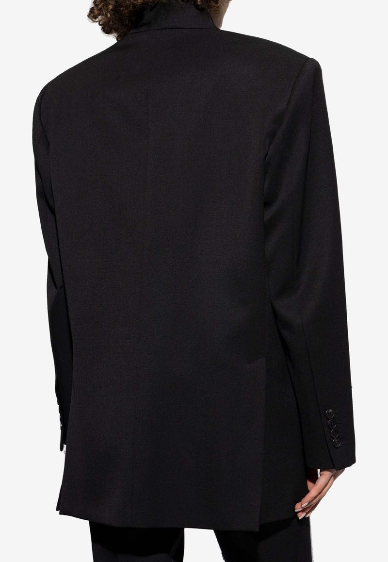 The Attico Wool V-neck Blazer Black 250WCG00080_100