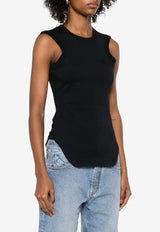 The Attico Reese Logo Embroidered Tank Top Black 250WCN00003_100