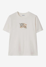 Burberry Checked EKD Patch T-shirt White 8116161163419/R_BURBE-B7078