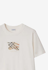 Burberry Checked EKD Patch T-shirt White 8116161163419/R_BURBE-B7078