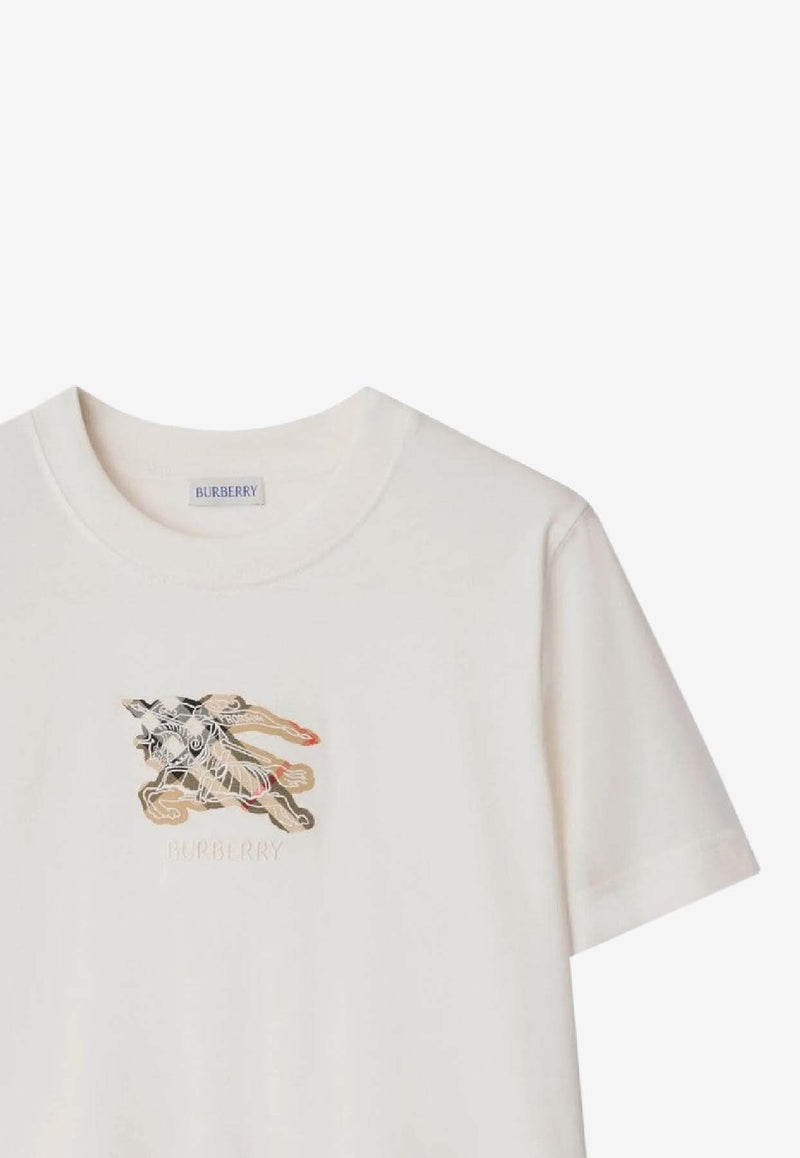 Burberry Checked EKD Patch T-shirt White 8116161163419/R_BURBE-B7078