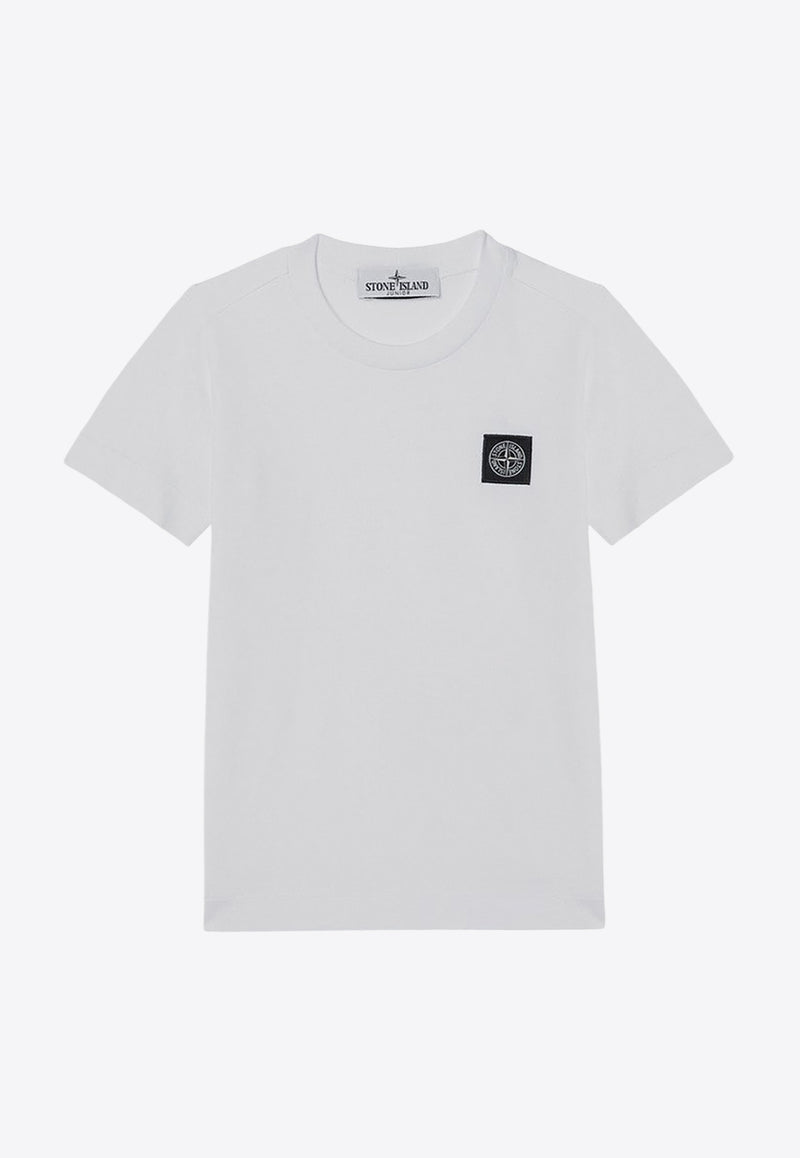 Stone Island Junior Boys Logo Patch T-shirt White 8116201-B47/P_STONE-V0001