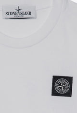 Stone Island Junior Boys Logo Patch T-shirt White 8116201-B47/P_STONE-V0001