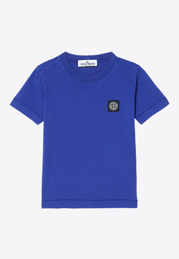 Stone Island Junior Boys Logo Patch T-shirt Blue 8116201-B47/P_STONE-V0022