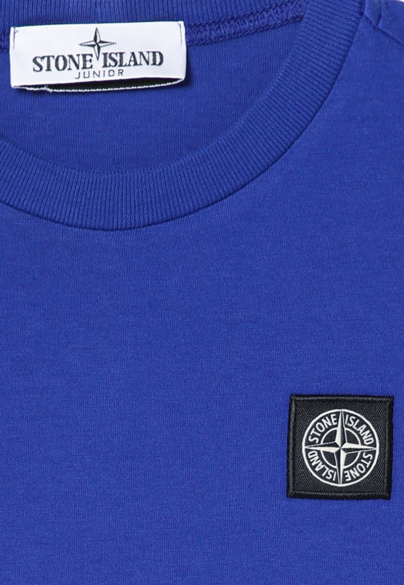 Stone Island Junior Boys Logo Patch T-shirt Blue 8116201-B47/P_STONE-V0022