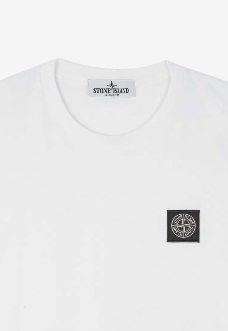 Stone Island Junior Boys Logo Patch T-shirt White 811620147WHITE