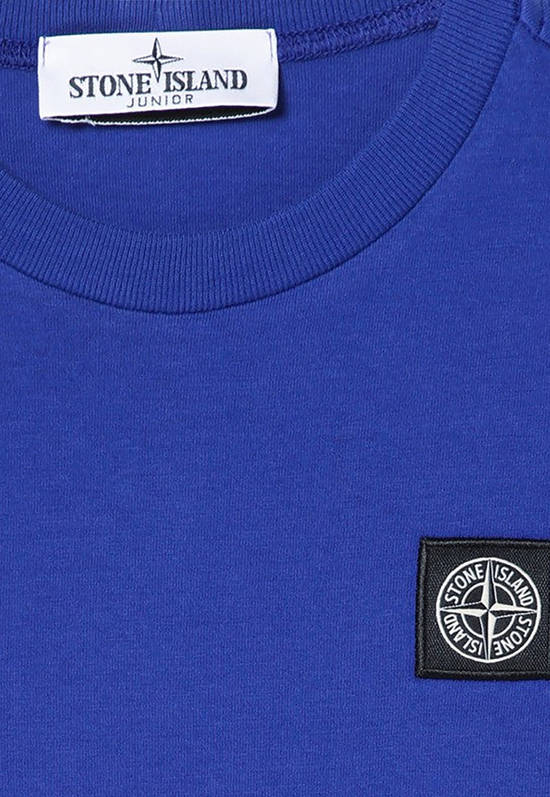 Stone Island Junior Boys Logo Patch T-shirt Blue 811620147/P_STONE-V0022