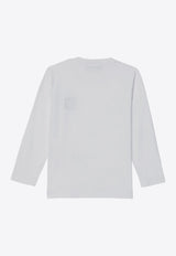 Stone Island Junior Boys Logo Patch Long-Sleeved T-shirt White 8116204-B47/P_STONE-V0001