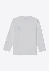 Stone Island Junior Boys Logo Patch Long-Sleeved T-shirt White 8116204-C47/P_STONE-V0001