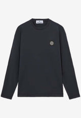 Stone Island Junior Boys Logo Patch Long-Sleeved T-shirt Navy 811620447NAVY