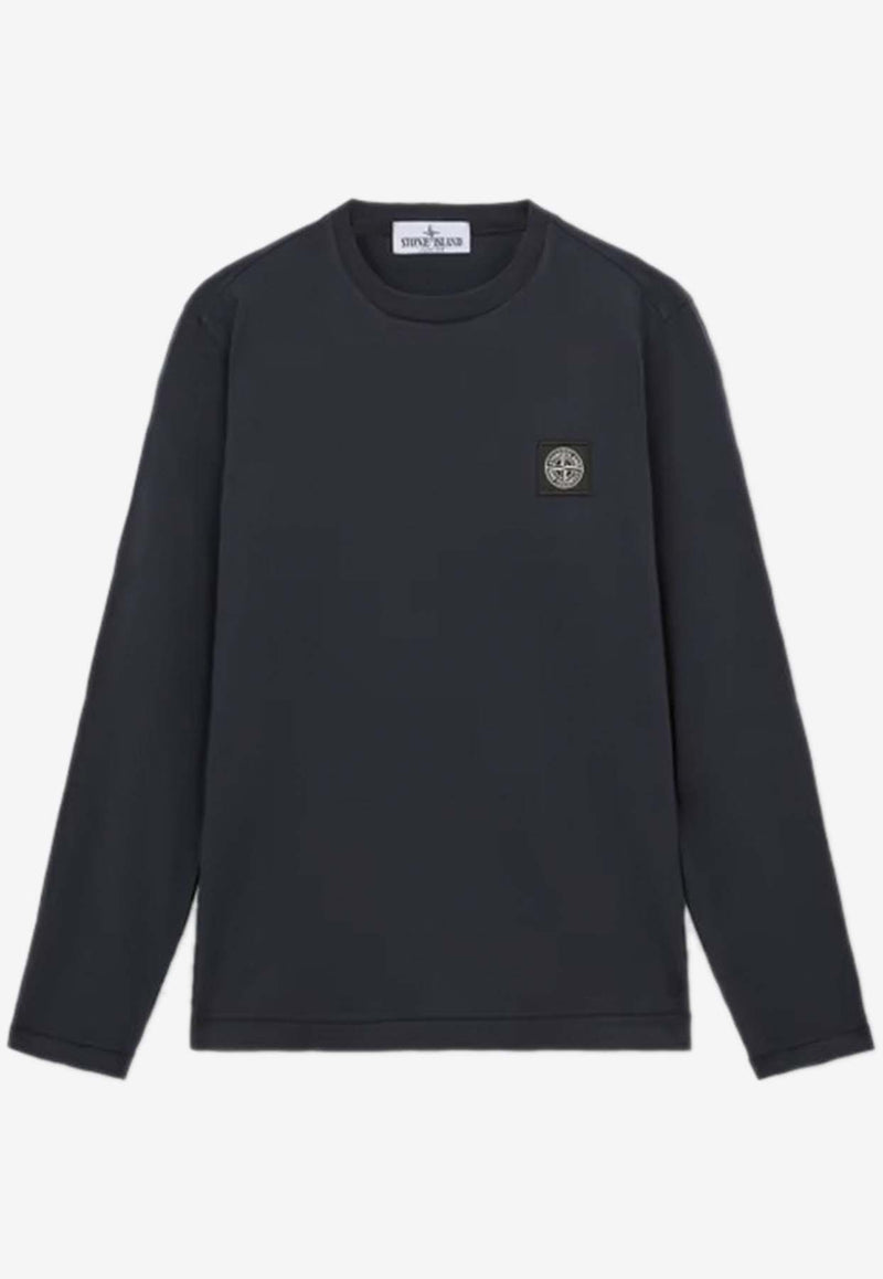 Stone Island Junior Boys Logo Patch Long-Sleeved T-shirt Navy 811620447NAVY