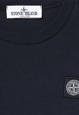 Stone Island Junior Boys Logo Patch Long-Sleeved T-shirt Navy 811620447/P_STONE-V0020