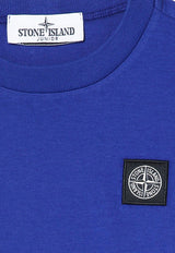 Stone Island Junior Boys Logo Patch Long-Sleeved T-shirt Blue 811620447/P_STONE-V0022