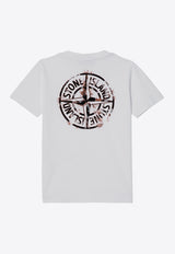 Stone Island Junior Boys Compass Print T-shirt White 8116210-B57/P_STONE-V0001