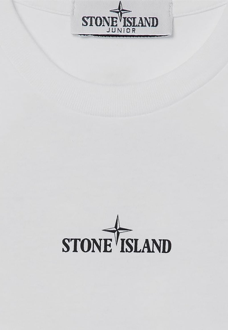 Stone Island Junior Boys Compass Print T-shirt White 8116210-B57/P_STONE-V0001