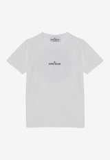 Stone Island Junior Boys Compass Print T-shirt White 8116210-C57/P_STONE-V0001