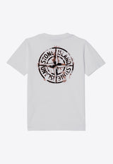 Stone Island Junior Boys Compass Print T-shirt White 8116210-C57/P_STONE-V0001