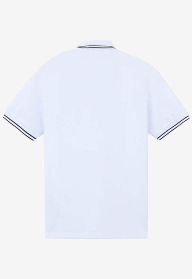 Stone Island Junior Boys Logo Patch Polo T-shirt White 811621348WHITE