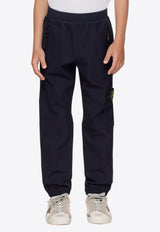 Stone Island Junior Boys Logo Patch Drawstring Track Pants Navy 811630316NAVY