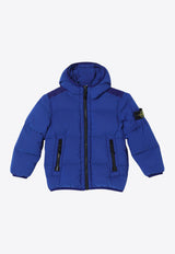 Stone Island Junior Boys Logo Patch Down Jacket Blue 8116403-B28/P_STONE-V0022