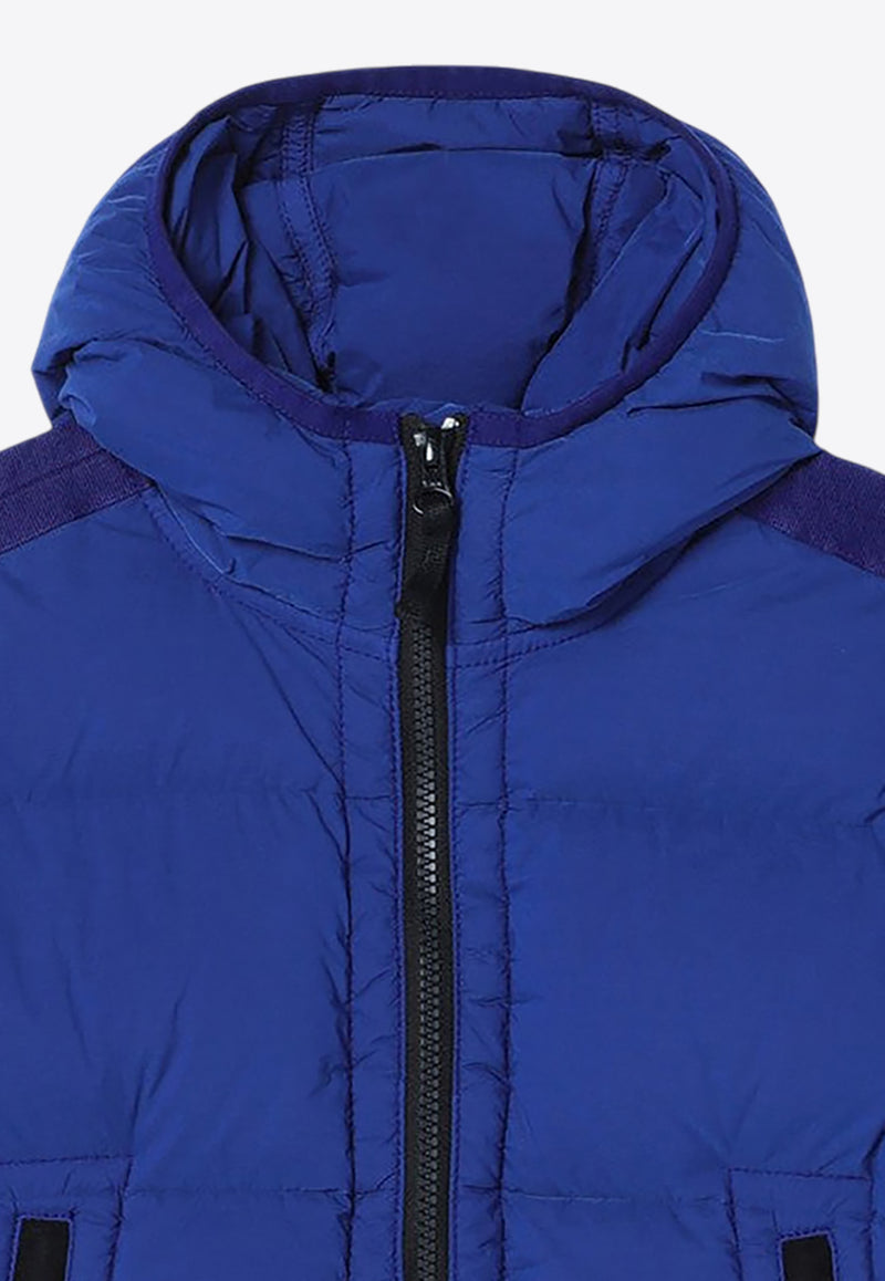 Stone Island Junior Boys Logo Patch Down Jacket Blue 8116403-C28/P_STONE-V0022