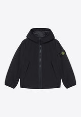 Stone Island Junior Boys Compass Patch Windbreaker Jacket Black 8116405-C27/P_STONE-V0029