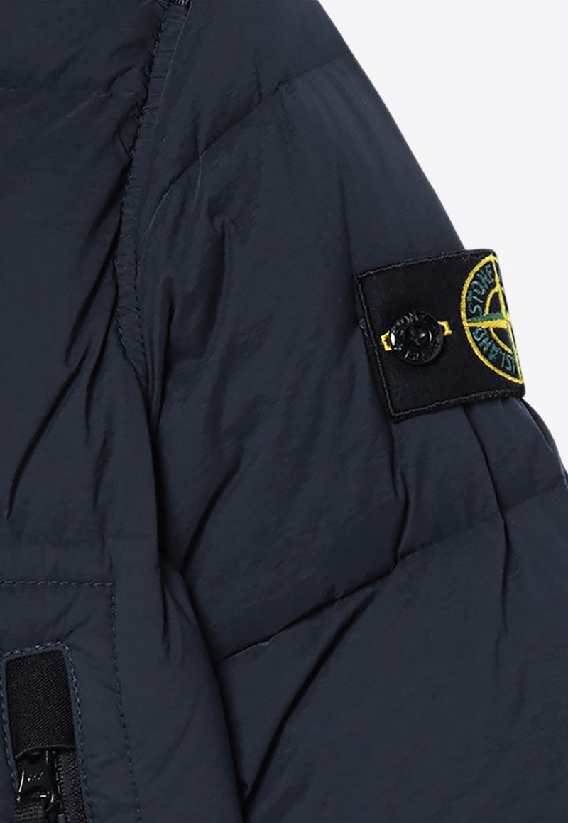 Stone Island Junior Boys Zip-Up Down Jacket Blue 8116407-B28/P_STONE-V0020