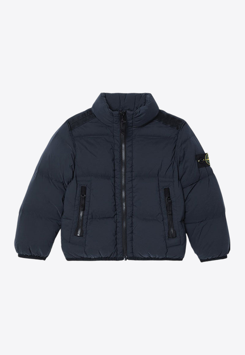 Stone Island Junior Boys Zip-Up Down Jacket Blue 8116407-C28/P_STONE-V0020