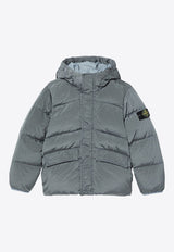 Stone Island Junior Boys Logo Patch Puffer Jacket Gray 8116408-B19/P_STONE-V0064