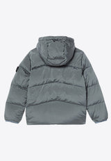 Stone Island Junior Boys Logo Patch Puffer Jacket Gray 8116408-B19/P_STONE-V0064