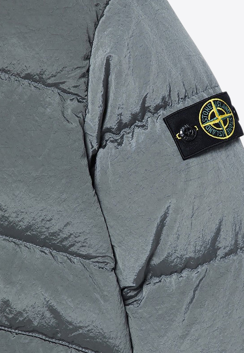 Stone Island Junior Boys Logo Patch Puffer Jacket Gray 8116408-B19/P_STONE-V0064